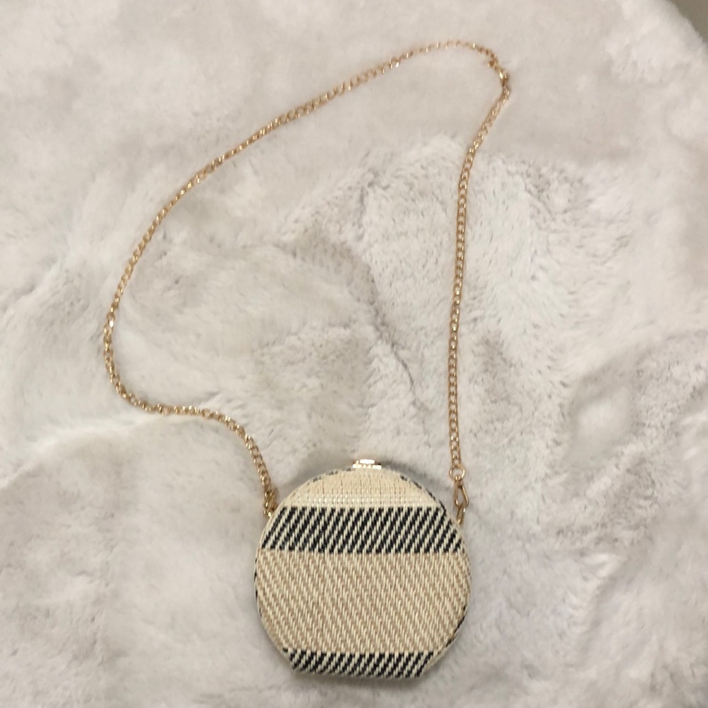 Savanna Round Tweed Crossbody Purse Handbag